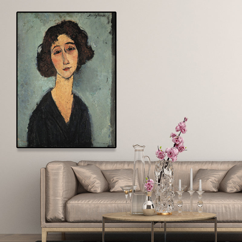 Brehn | Texturiertes Modigliani-Frauen-Porträt Kunstdruck Leinwand Vintage Gemälde für das Mädchenzimmer