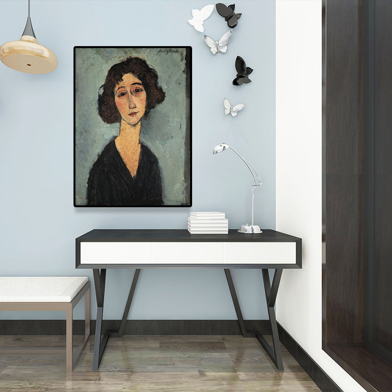 Brehn | Texturiertes Modigliani-Frauen-Porträt Kunstdruck Leinwand Vintage Gemälde für das Mädchenzimmer