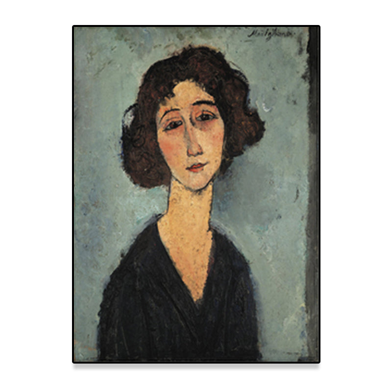 Brehn | Texturiertes Modigliani-Frauen-Porträt Kunstdruck Leinwand Vintage Gemälde für das Mädchenzimmer