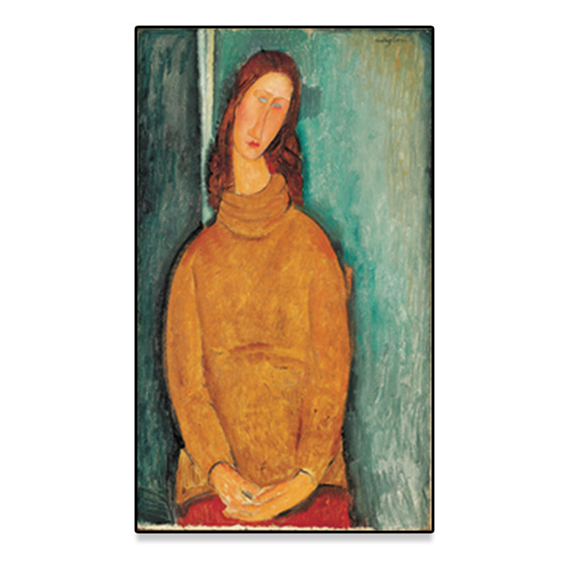Brehn | Texturiertes Modigliani-Frauen-Porträt Kunstdruck Leinwand Vintage Gemälde für das Mädchenzimmer