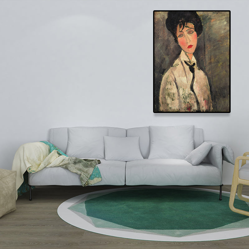 Brehn | Texturiertes Modigliani-Frauen-Porträt Kunstdruck Leinwand Vintage Gemälde für das Mädchenzimmer