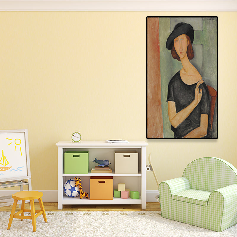 Brehn | Texturiertes Modigliani-Frauen-Porträt Kunstdruck Leinwand Vintage Gemälde für das Mädchenzimmer