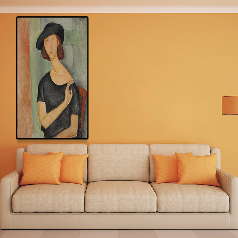 Brehn | Texturiertes Modigliani-Frauen-Porträt Kunstdruck Leinwand Vintage Gemälde für das Mädchenzimmer