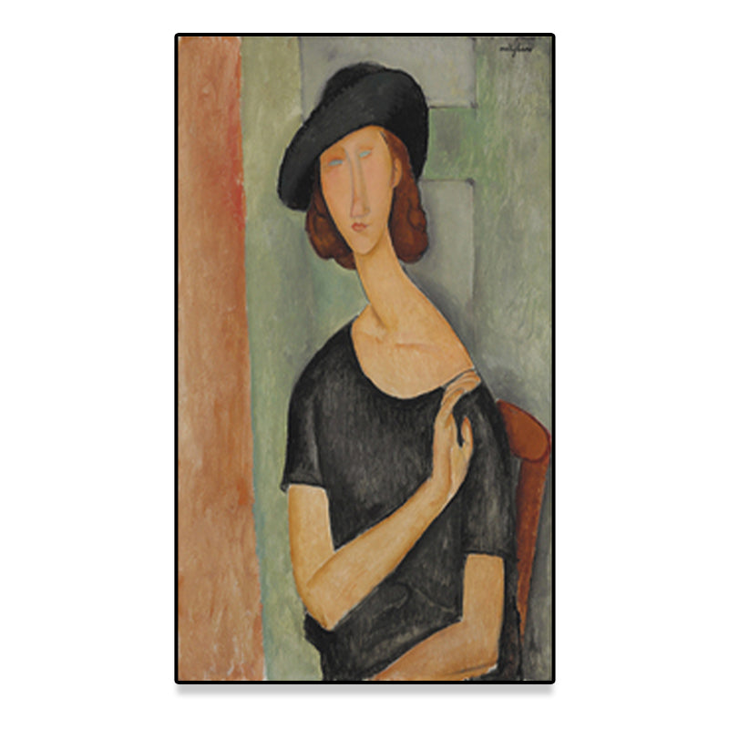 Brehn | Texturiertes Modigliani-Frauen-Porträt Kunstdruck Leinwand Vintage Gemälde für das Mädchenzimmer
