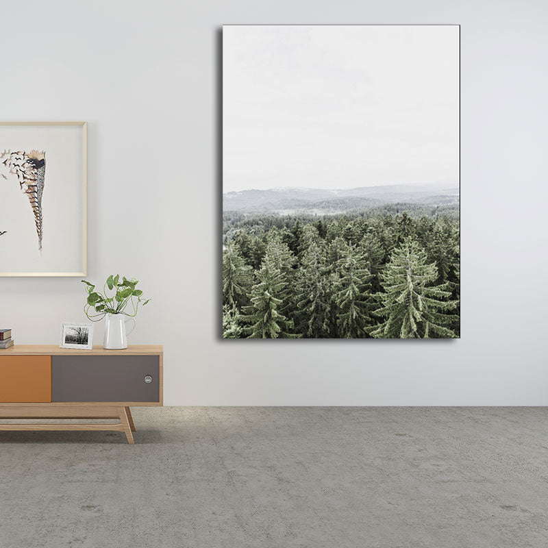Brehn | Tropix Forest Scenery Wandkunst Leinwand Texturierte Pastellfarbe Wanddekoration für das Wohnzimmer