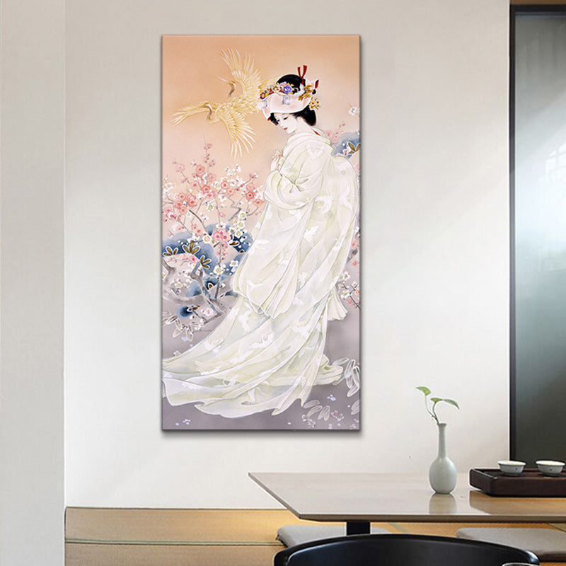 Brehn | Kimono Mädchen Malerei Kunst Druck Mehrfarbig Japanischer Stil Wanddekoration für Wohnzimmer