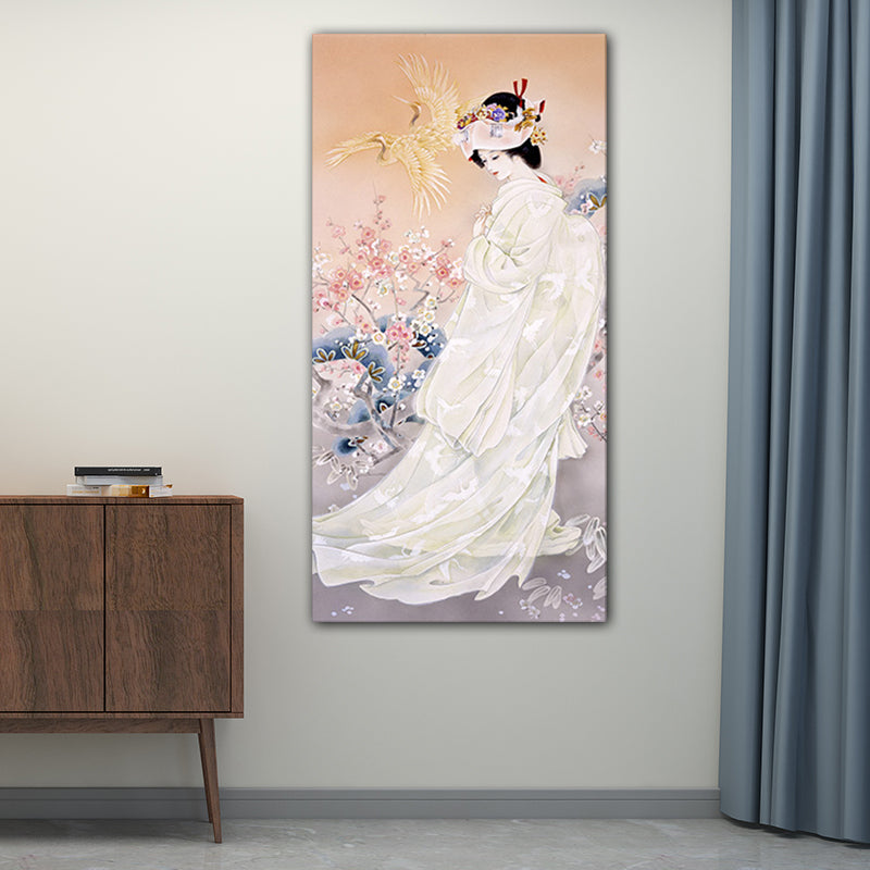 Brehn | Kimono Mädchen Malerei Kunst Druck Mehrfarbig Japanischer Stil Wanddekoration für Wohnzimmer