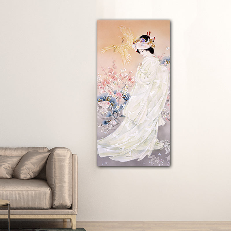 Brehn | Kimono Mädchen Malerei Kunst Druck Mehrfarbig Japanischer Stil Wanddekoration für Wohnzimmer