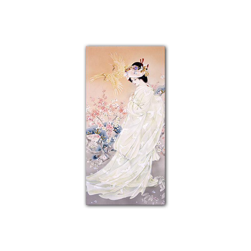 Brehn | Kimono Mädchen Malerei Kunst Druck Mehrfarbig Japanischer Stil Wanddekoration für Wohnzimmer