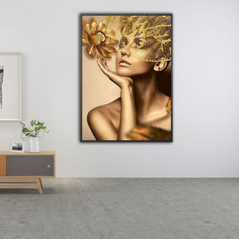 Brehn | Stilvolle moderne Damen Wanddekoration für das Mädchenzimmer Figurendruck Leinwandkunst in sanften Farben