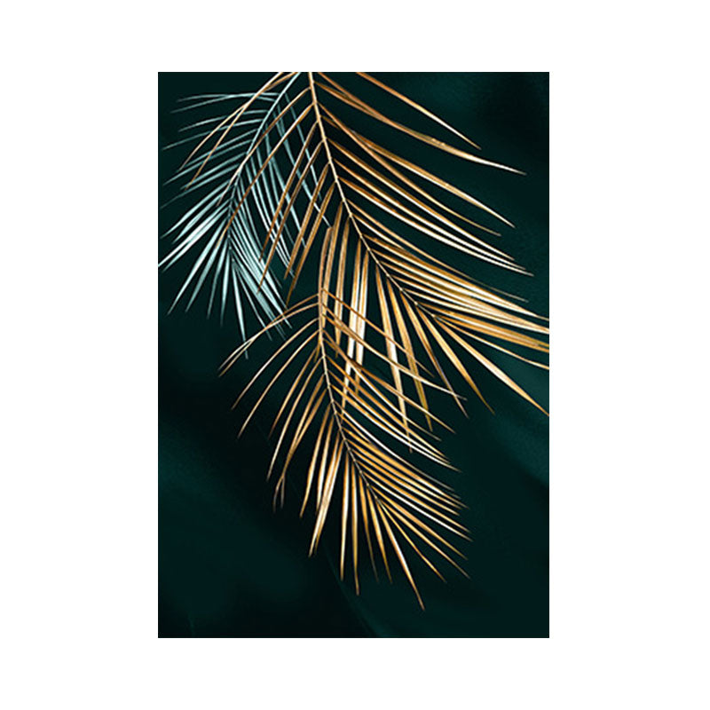Brehn | Goldene Blätter Leinwand Botanische Moderne Stil Texturierte Wandkunst Dekor für Gästezimmer