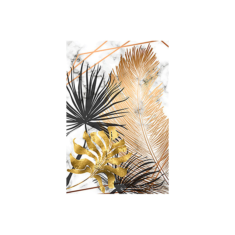 Brehn | Gold Botanische Blätter Malerei Texturierte Wandkunst Dekor für Schlafzimmer, Multiple Größen