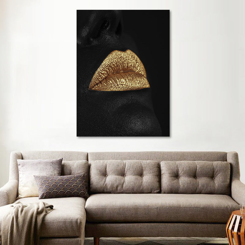 Brehn | Gold Glam Canvas Wandkunst Fotografien Frauen Gesichtsmalerei Wanddekoration für Wohnzimmer