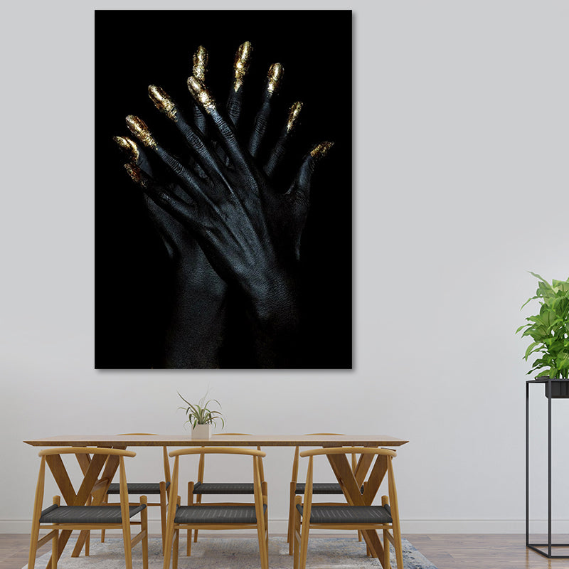 Brehn | Gold Glam Canvas Wandkunst Fotografien Frauen Gesichtsmalerei Wanddekoration für Wohnzimmer