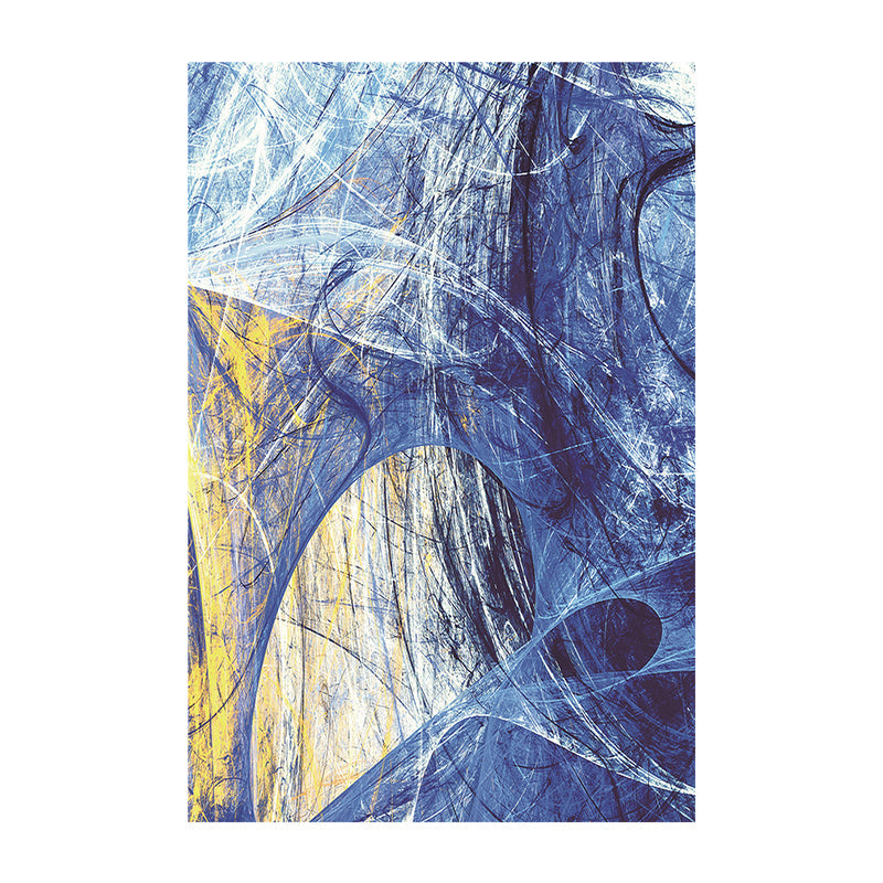 Brehn | Moderne Stil Leinwand Blau Abstraktes Muster Wandkunst Dekor, Mehrere Größenoptionen