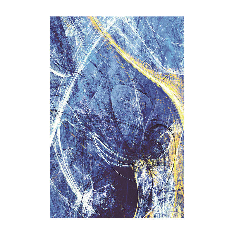 Brehn | Moderne Stil Leinwand Blau Abstraktes Muster Wandkunst Dekor, Mehrere Größenoptionen