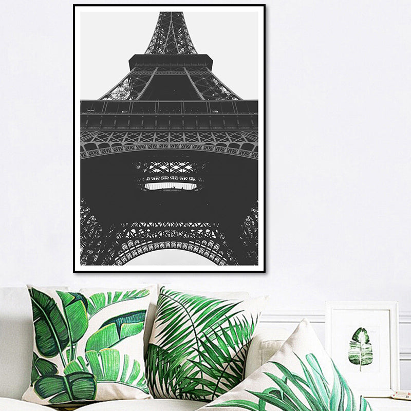 Brehn | Eiffelturm Wandkunst Druck Schwarz und Weiß Global Inspirierte Leinwand für Haus Innenraum