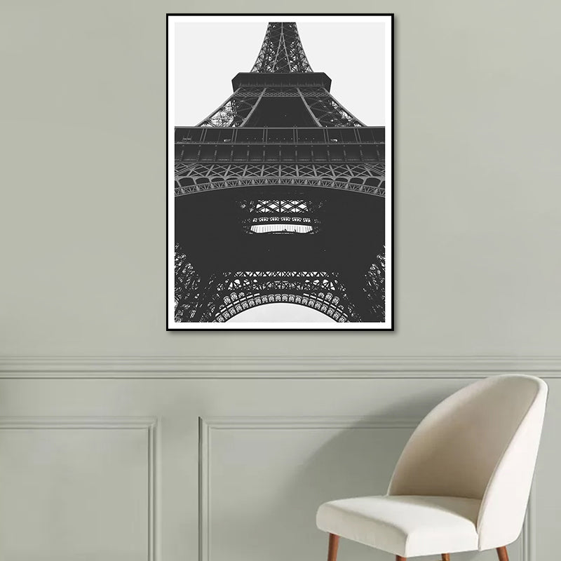 Brehn | Eiffelturm Wandkunst Druck Schwarz und Weiß Global Inspirierte Leinwand für Haus Innenraum