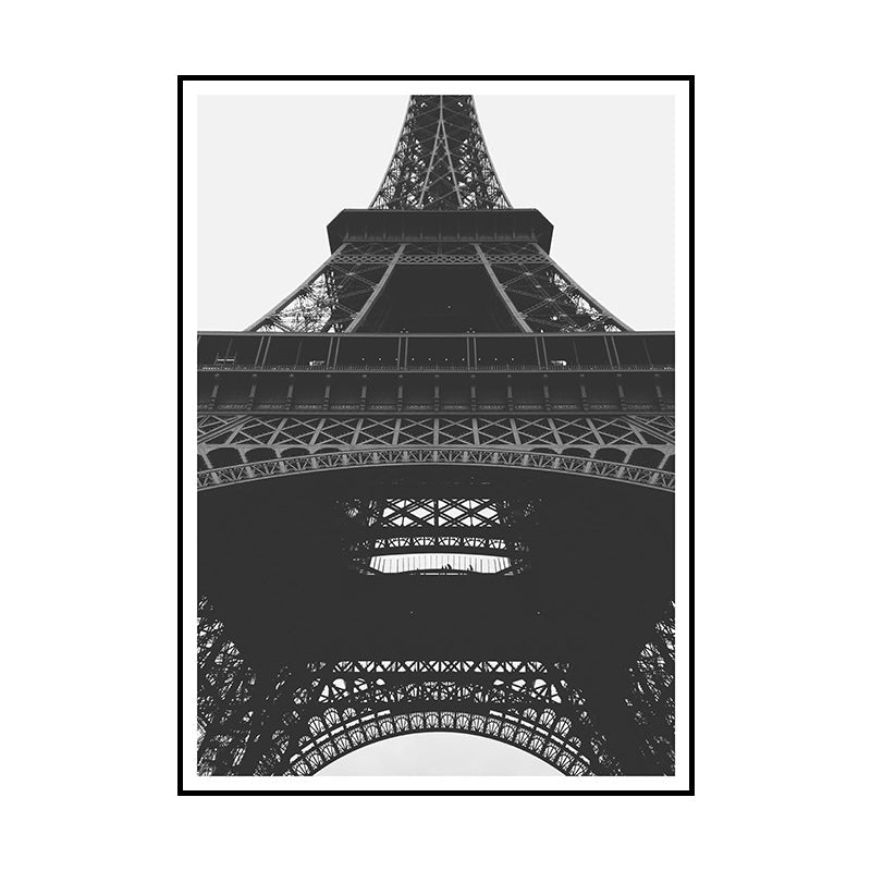 Brehn | Eiffelturm Wandkunst Druck Schwarz und Weiß Global Inspirierte Leinwand für Haus Innenraum