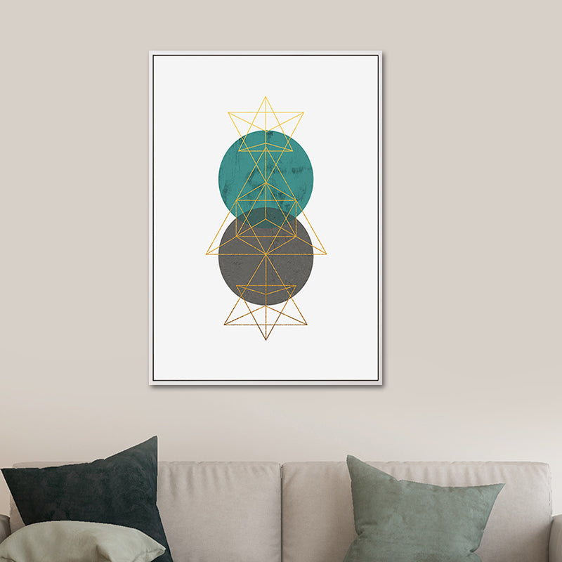 Brehn | Nordic Geometrische Formen Wanddekoration Leinwand Texturiert Pastellfarbe Kunstdruck für Schlafzimmer