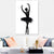 Brehn | Schwarze Ballerina Silhouette Wandkunst Tanz Vintage Texturierte Leinwanddruck für Mädchenzimmer
