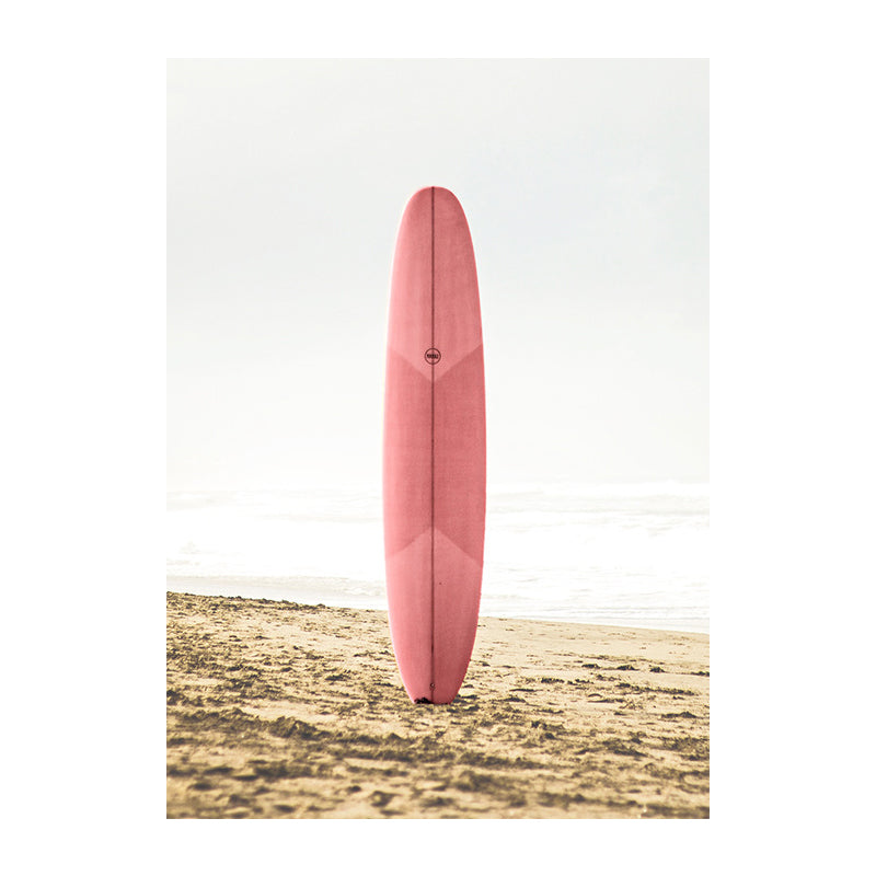 Brehn | Rosa Meer Surfbrett Leinwanddruck Texturierte Oberfläche Tropische Haus Innenwand Kunst Dekor