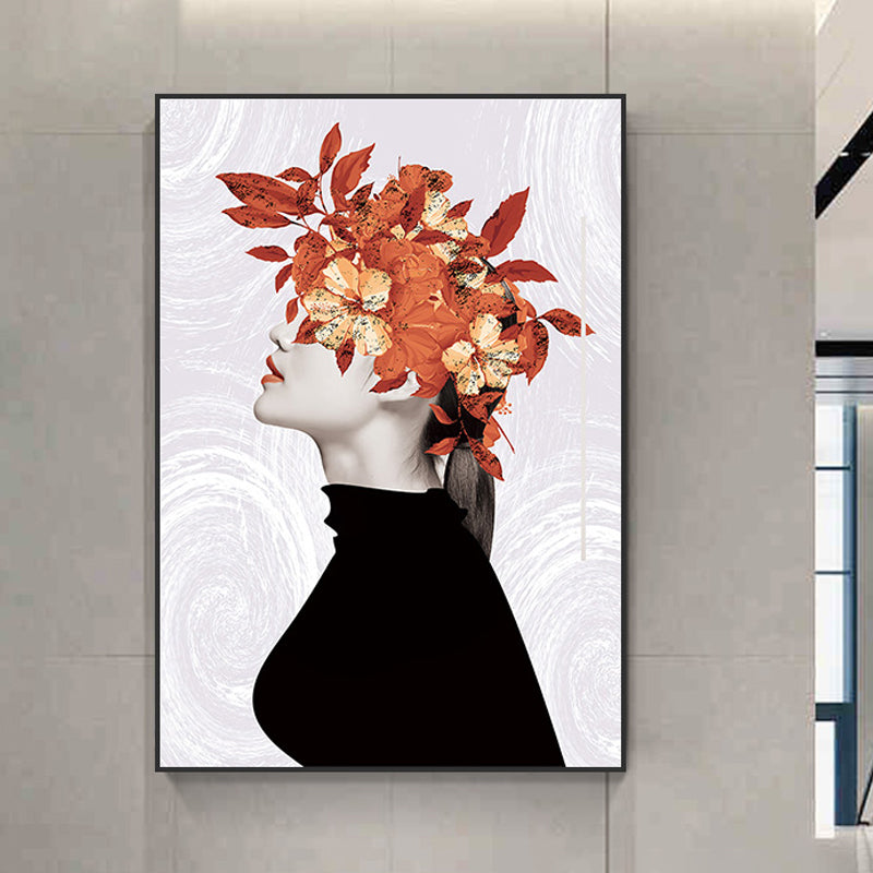 Brehn | Elegante Frauen Druck Leinwand Wandkunst für das Mädchenzimmer, Pastellfarbe, strukturierte Gestaltung