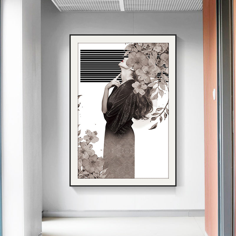 Brehn | Elegante Frauen Druck Leinwand Wandkunst für das Mädchenzimmer, Pastellfarbe, strukturierte Gestaltung