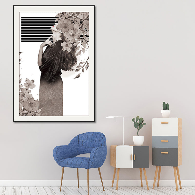 Brehn | Elegante Frauen Druck Leinwand Wandkunst für das Mädchenzimmer, Pastellfarbe, strukturierte Gestaltung