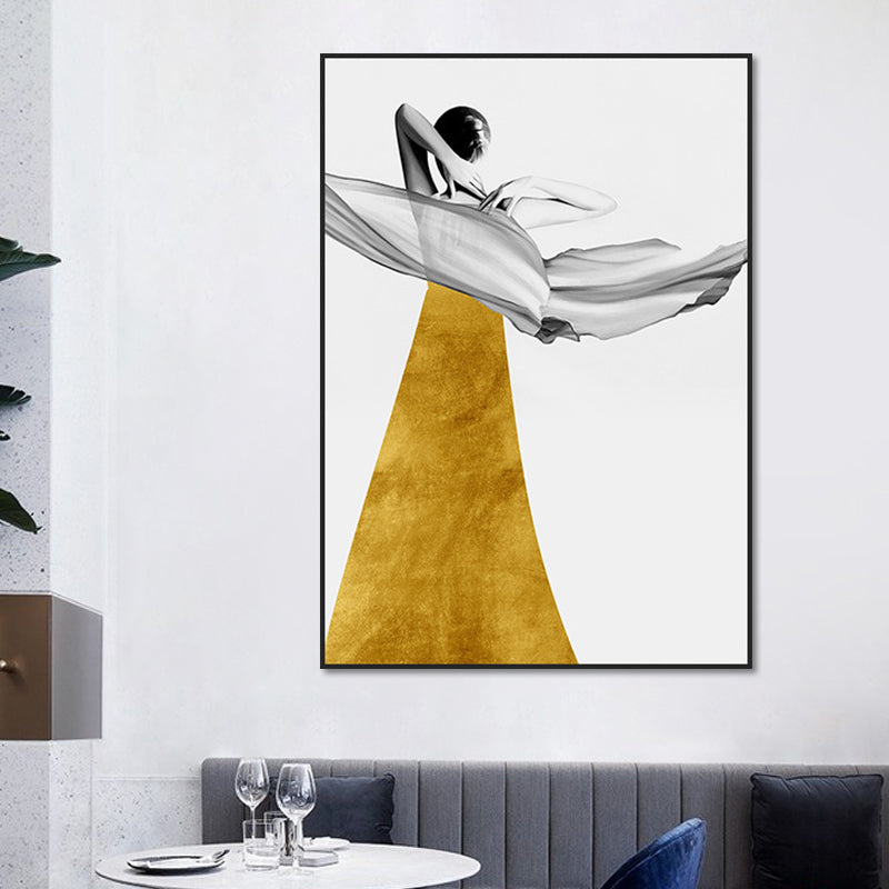 Brehn | Elegante Frauen Druck Leinwand Wandkunst für das Mädchenzimmer, Pastellfarbe, strukturierte Gestaltung