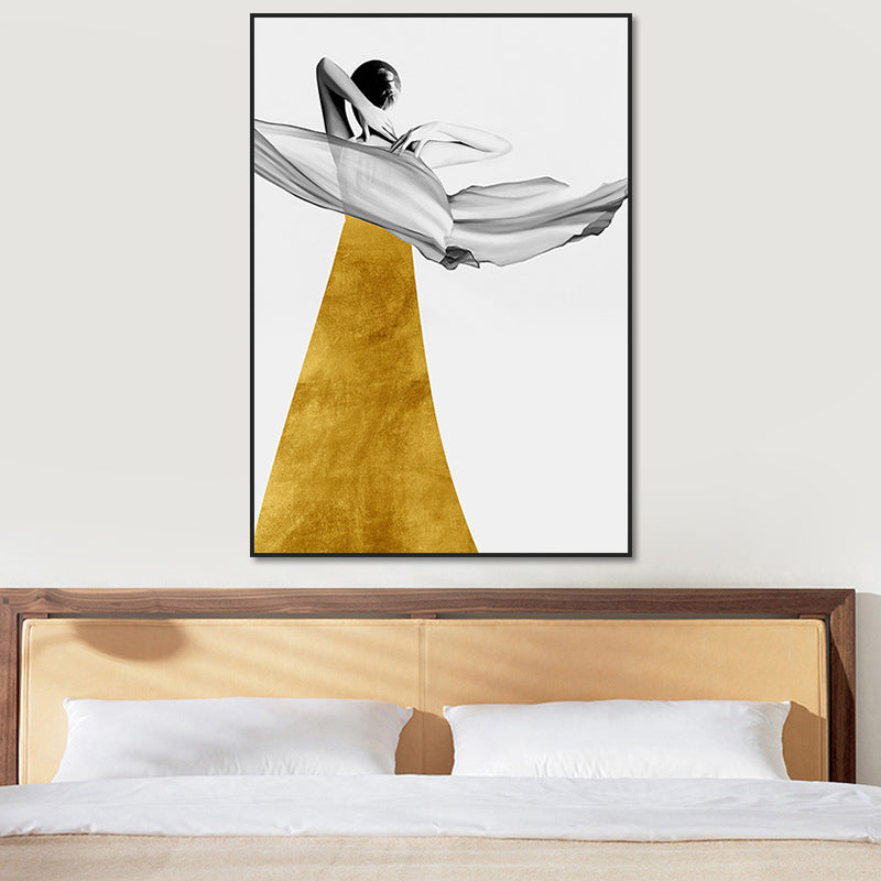 Brehn | Elegante Frauen Druck Leinwand Wandkunst für das Mädchenzimmer, Pastellfarbe, strukturierte Gestaltung