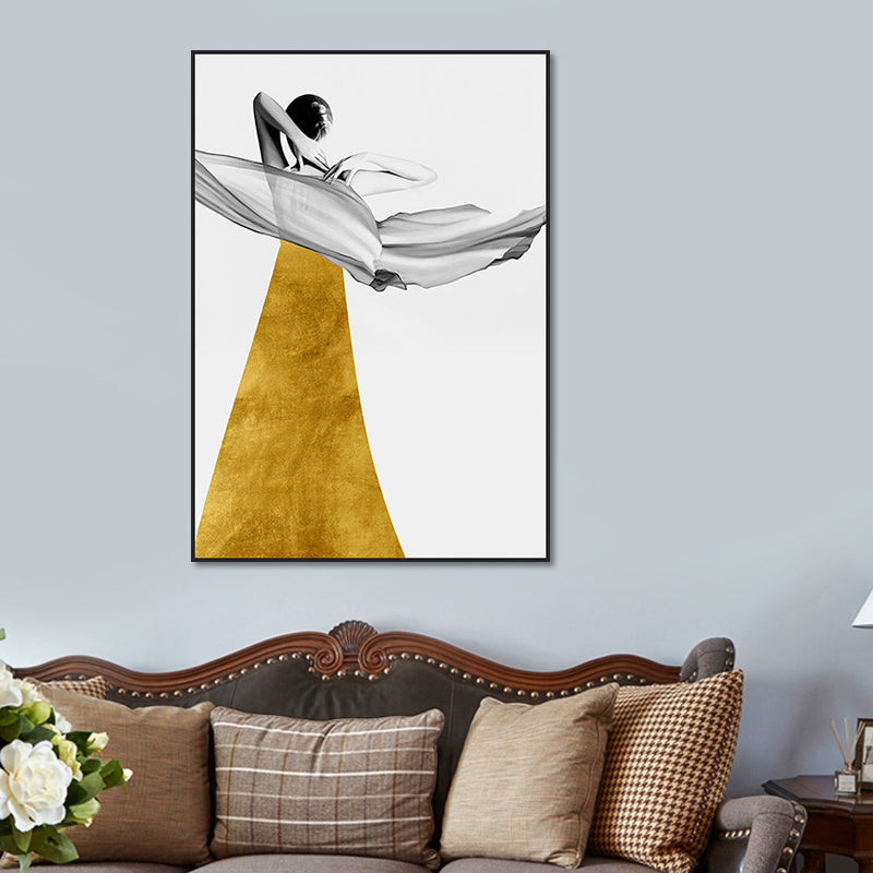Brehn | Elegante Frauen Druck Leinwand Wandkunst für das Mädchenzimmer, Pastellfarbe, strukturierte Gestaltung