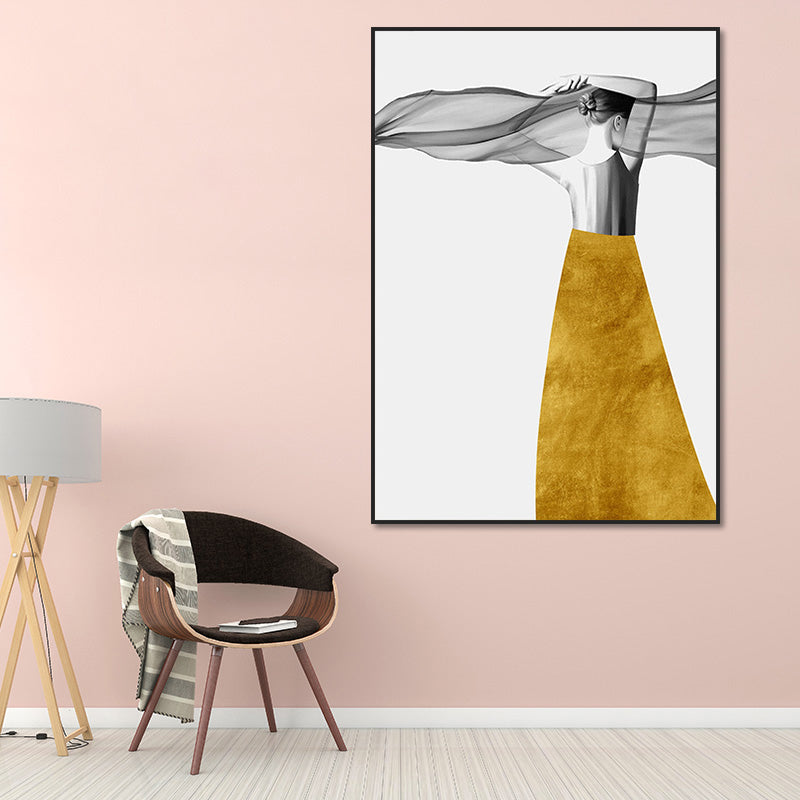 Brehn | Elegante Frauen Druck Leinwand Wandkunst für das Mädchenzimmer, Pastellfarbe, strukturierte Gestaltung