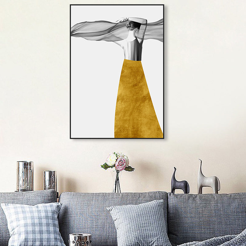 Brehn | Elegante Frauen Druck Leinwand Wandkunst für das Mädchenzimmer, Pastellfarbe, strukturierte Gestaltung