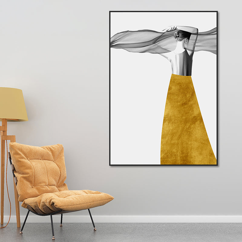 Brehn | Elegante Frauen Druck Leinwand Wandkunst für das Mädchenzimmer, Pastellfarbe, strukturierte Gestaltung