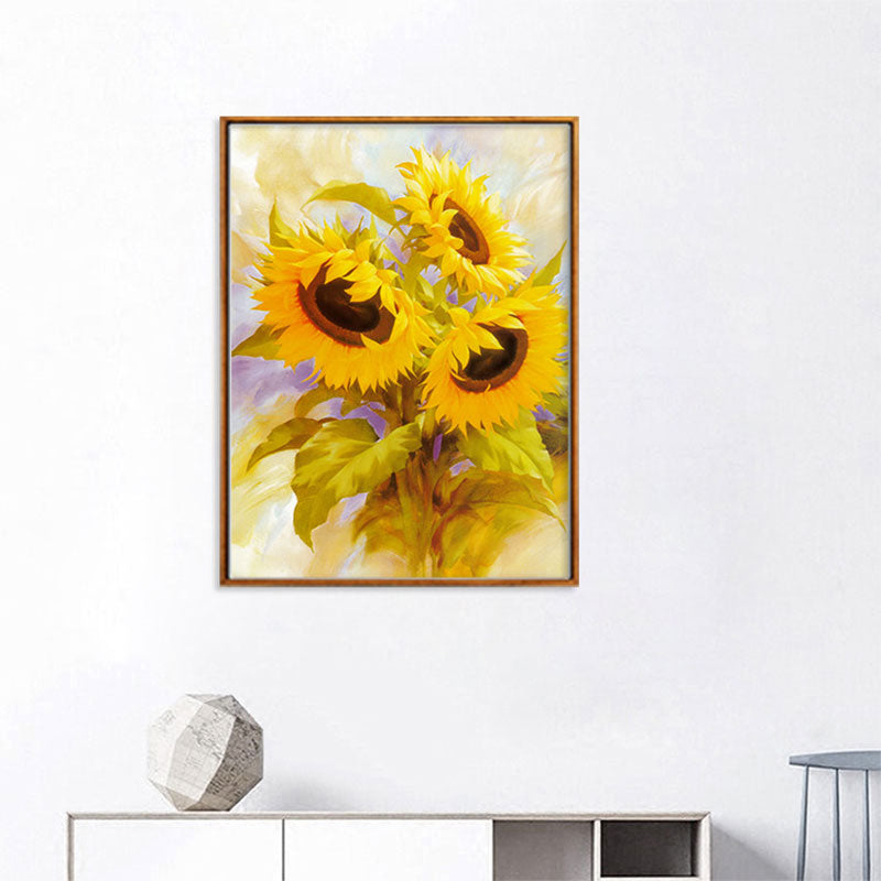Brehn | Gelbe Französische Landhaus Wandkunst Druck Sonnenblumenstrauß Gemälde für das Wohnzimmer