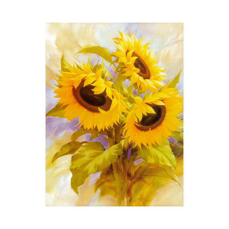 Brehn | Gelbe Französische Landhaus Wandkunst Druck Sonnenblumenstrauß Gemälde für das Wohnzimmer