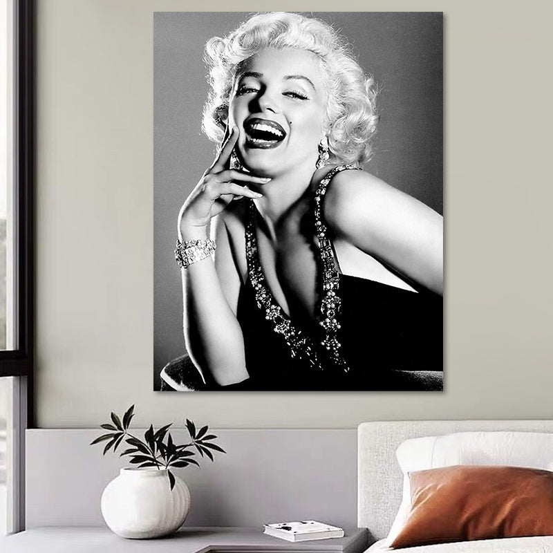 Brehn | Foto Druck Marilyn Monroe Leinwand Retro Klassisch Superstar Wandkunst in Schwarz und Weiß
