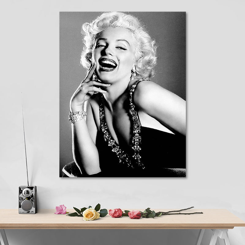Brehn | Foto Druck Marilyn Monroe Leinwand Retro Klassisch Superstar Wandkunst in Schwarz und Weiß