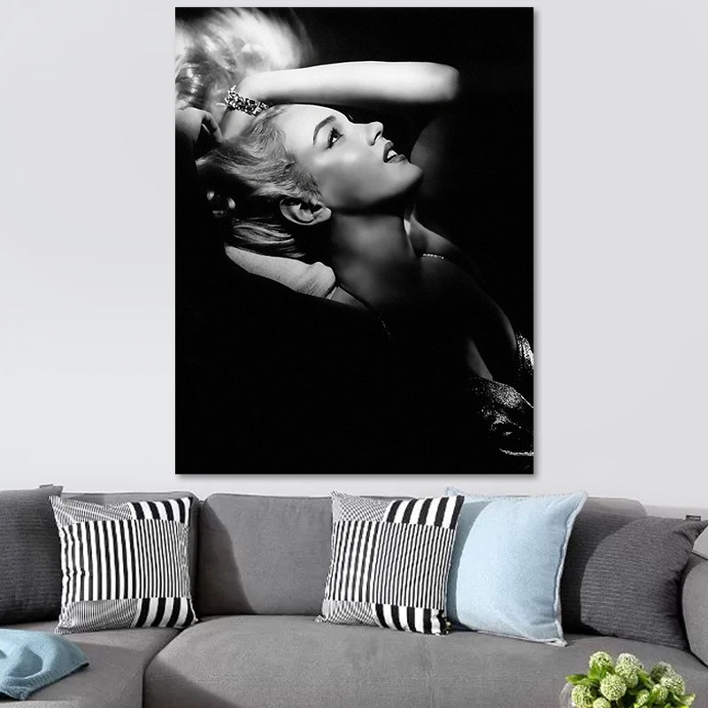Brehn | Foto Druck Marilyn Monroe Leinwand Retro Klassisch Superstar Wandkunst in Schwarz und Weiß