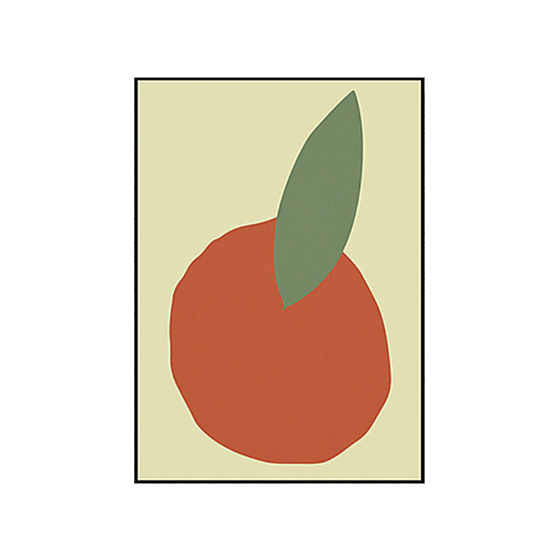 Brehn | Orange und Blatt Wandkunst Texturiertes Nordic Wohnzimmer Leinwanddruck in Pastellfarbe