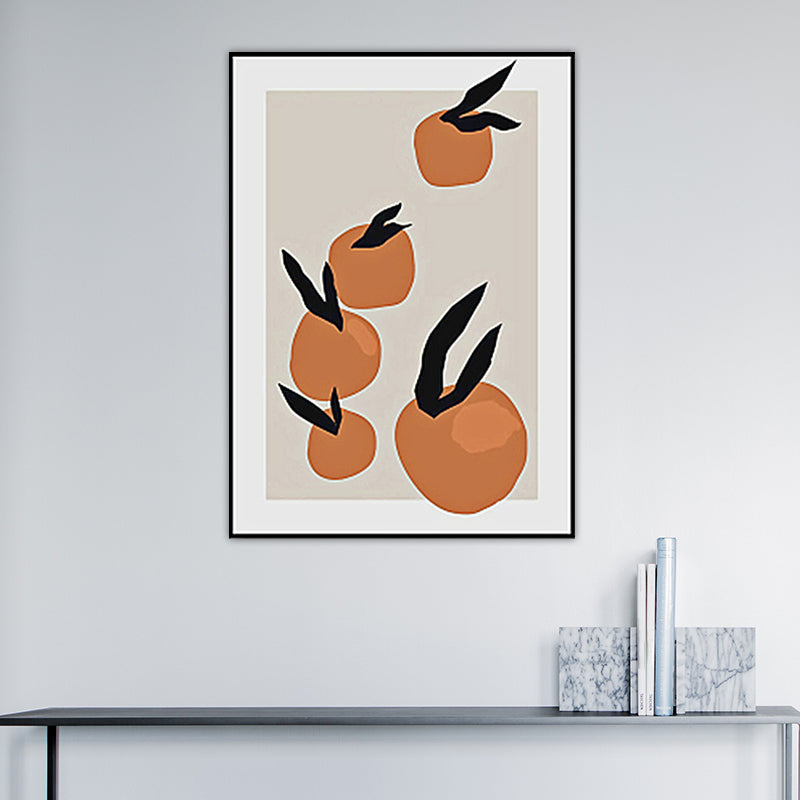 Brehn | Tangerine Wanddekoration Orange Leinwandkunstdruck Texturiert für das Wohnzimmer, Mehrere Größen Verfügbar