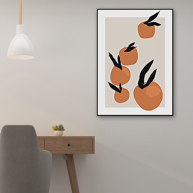 Brehn | Tangerine Wanddekoration Orange Leinwandkunstdruck Texturiert für das Wohnzimmer, Mehrere Größen Verfügbar
