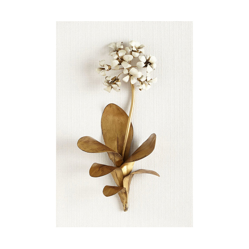 Brehn | Fotografie Blumenstrauß Leinwand Wandkunst für das Wohnzimmer, Gold und Weiß, Textur