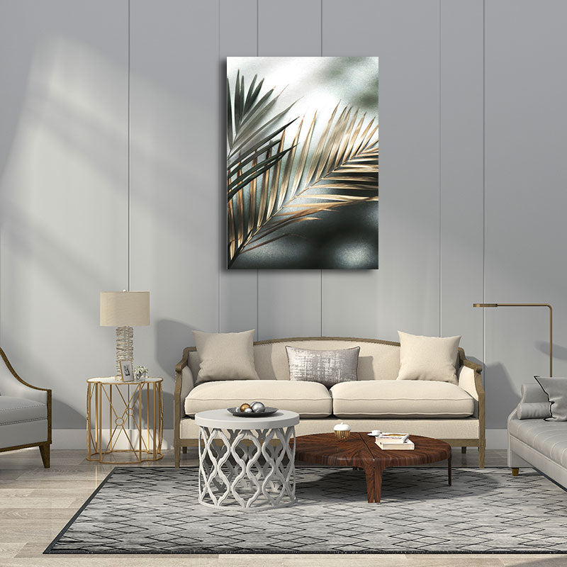 Brehn | Nordic Style Leinwand Wandkunst Pastellfarbe Areca Palme Blatt Druck Wanddekoration für Raum