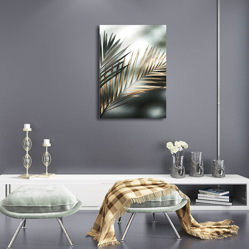 Brehn | Nordic Style Leinwand Wandkunst Pastellfarbe Areca Palme Blatt Druck Wanddekoration für Raum
