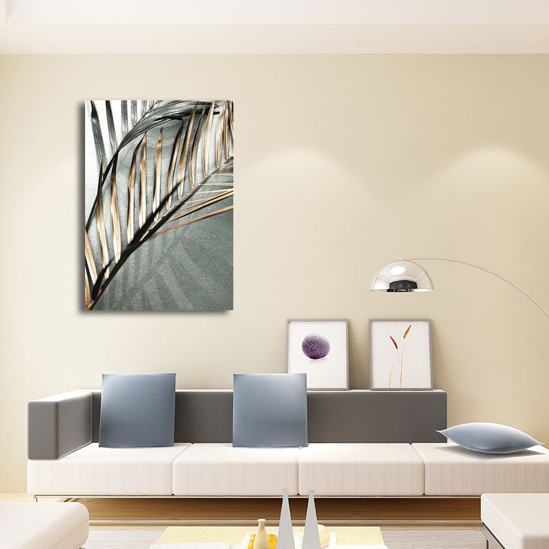 Brehn | Nordic Style Leinwand Wandkunst Pastellfarbe Areca Palme Blatt Druck Wanddekoration für Raum
