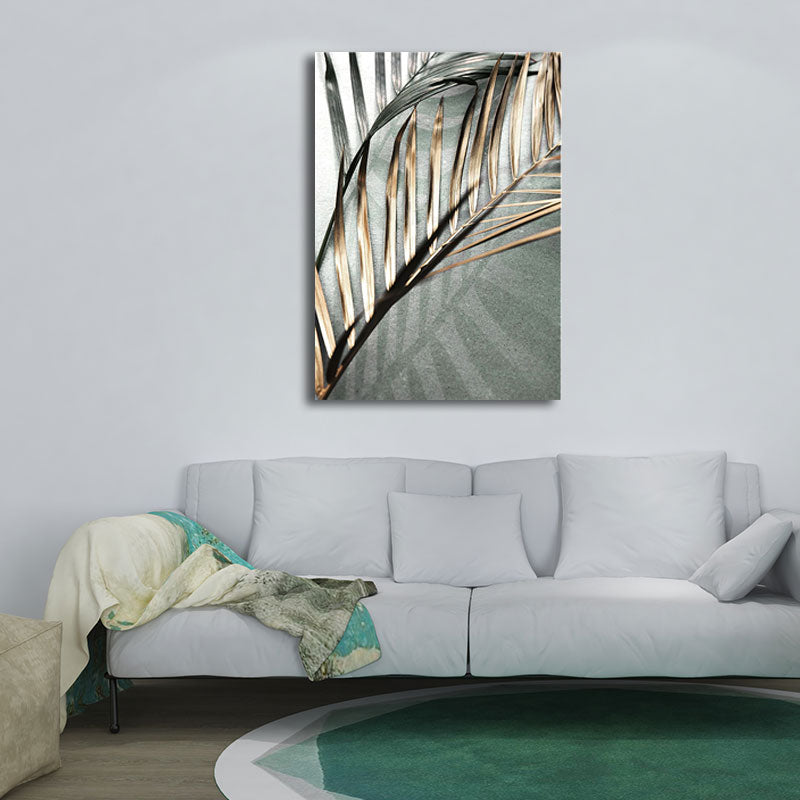 Brehn | Nordic Style Leinwand Wandkunst Pastellfarbe Areca Palme Blatt Druck Wanddekoration für Raum