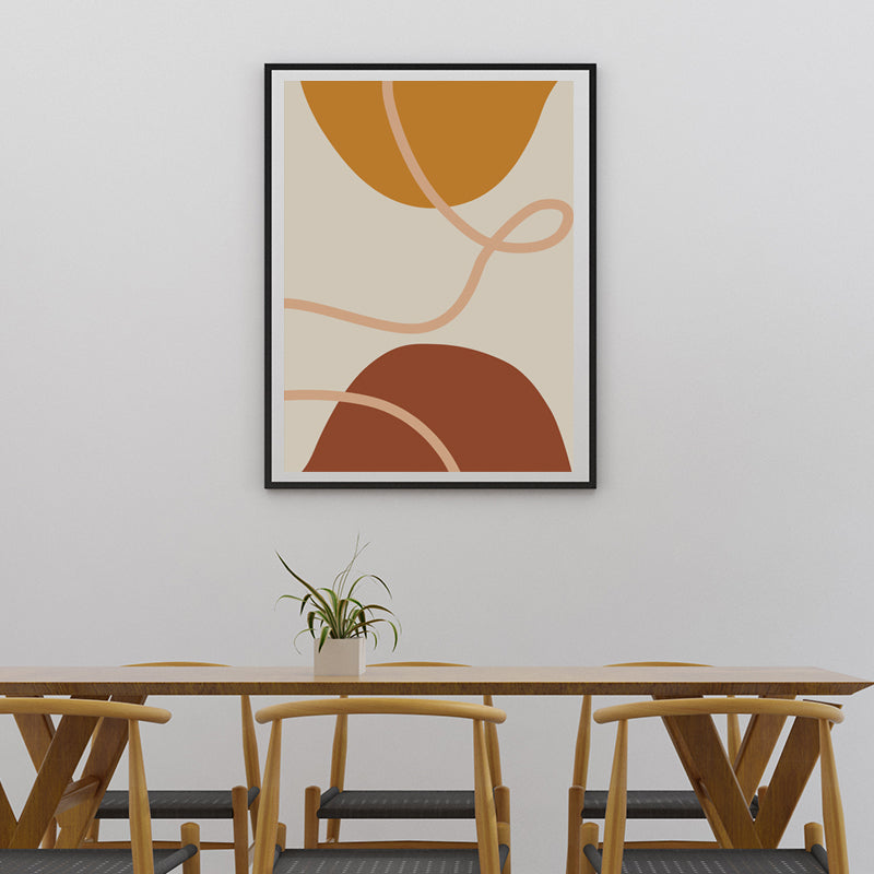 Brehn | Leinwand Texturiertes Gemälde Nordische Illustrationen Geometrische Wanddekoration für das Wohnzimmer