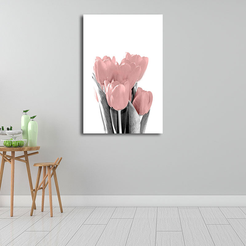 Brehn | Blumen Leinwand Wandkunst Texturiert Nordisch Mädchen Schlafzimmer Wanddekoration in sanften Farben